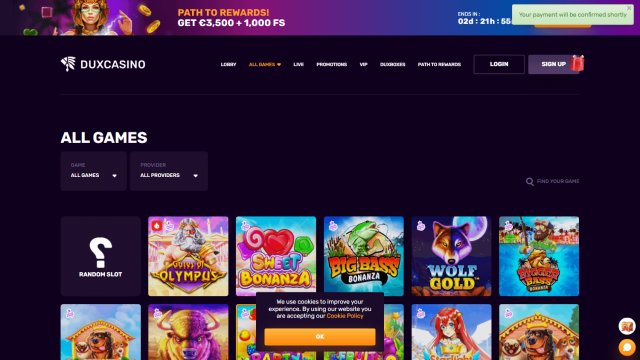 Duxcasino screenshot 2