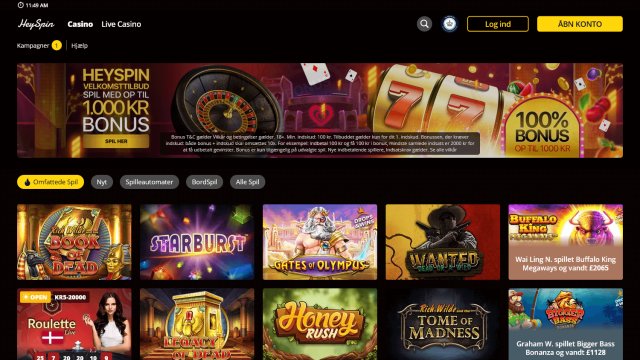 HeySpin Casino screenshot 1